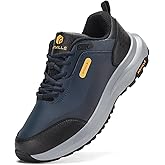 FitVille Wide Waterproof Shoes for Men Non Slip Outdoor Walking Shoes with Arch Support for Heel Pain Relief, Soft Toe Low-Top for Long Hikes,Trekking,Trails