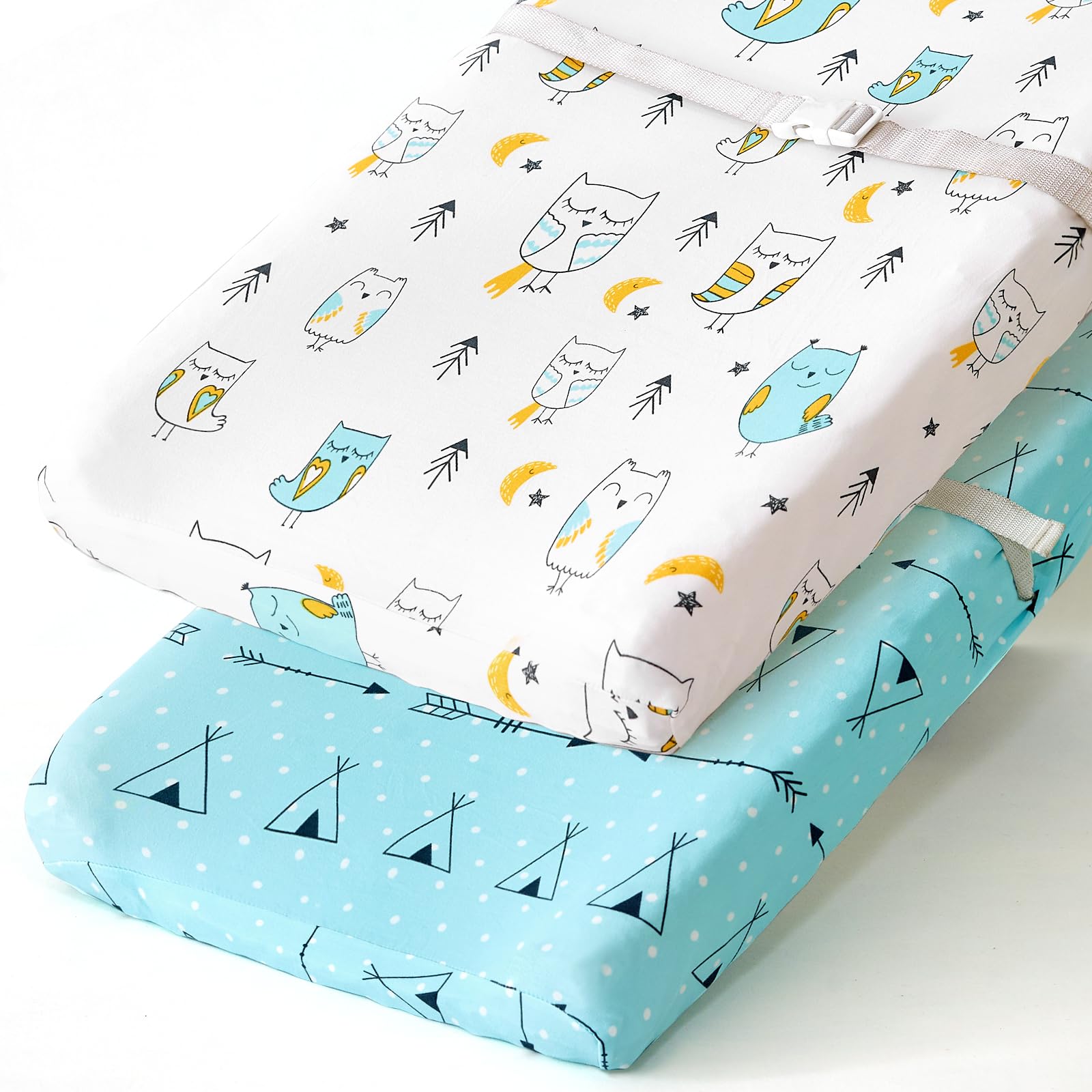 Photo 1 of Stretchy Changing Pad Covers BROLEX Changing Table Cover for Baby Boys Girls,2 Pack Jersey Knit,Arrow & Owl