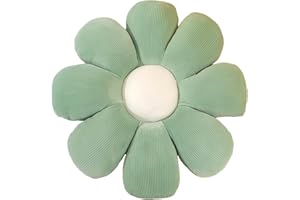 QWINEE Soft Dog Cat Bed Mat Flower Pillow Flower Shaped Throw Pillow Butt Cushion Room Bedroom Sofa Chair Decor Cosy Sleeping Bed Pillow for Small Medium Dog Puppy Kitten Kitty(Green Eight Petals 15")