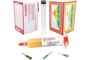 STIRRI-V3-TF no-clean universal soldering tacky paste flux (ROL0) - 10g clear syringe kit – for next generation BGA and hot air rework SMD assemblies - REACH-compliant solder flux with sweet scent