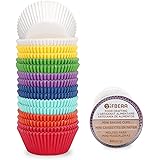 Gifbera Rainbow Mini Cupcake Liners Bright Colors Paper Baking Cups 400-Count
