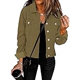 GRAPENT Women's Basic Button Down Long Sleeve Stretchy Jean Trucker Denim Jacket