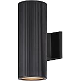 Canarm REXTON 2 Lt Contemporary Outdoor Wall Lantern, Black Finish, Up Down Light Fixture for Entryways, Patios, and Outdoor 