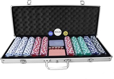 Oypla Poker Set 500 Piece Texas Hold Em Chips Cards Dice Case