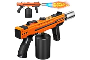 Powerful Propane Torch Gun, Flame Thrower Kitchen Torch Cooking with Adjustable Flame, Torche Propane Gun Butane Torch for Se