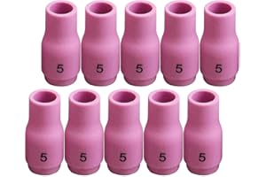 RIVERWELD TIG Alumina Nozzle Ceramic Cups 13N09 5# 5/16" 8.0mm Orifice Fit PTA SR DB WP 9 17 18 20 25 26 TIG Welding Torch Accessories Pack of 10