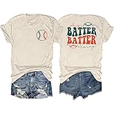 Baseball Shirt Women Baseball Mom Shirts Hey Batter Batter Swing Tshirt Game Day Gifts Paly Ball Short Sleeve Tee Tops