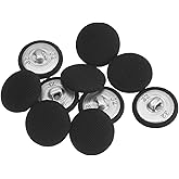 HARFINGTON 10pcs 32L Fabric Cloth Covered Button 20mm Metal Shank Round Sewing Buttons for Suits Dress Blouses, Black