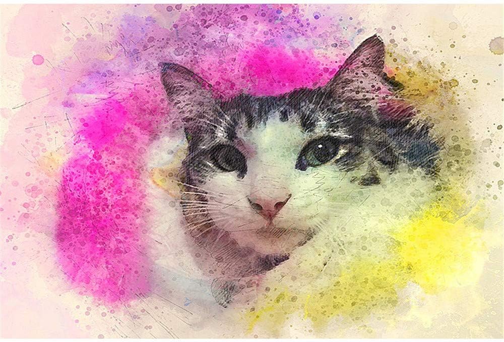 Paint By Numbers For Adults Frameless Canvas - Diy Full Set Of Assorted Color Oil Painting Kit And Brush Accessories -Color Cat