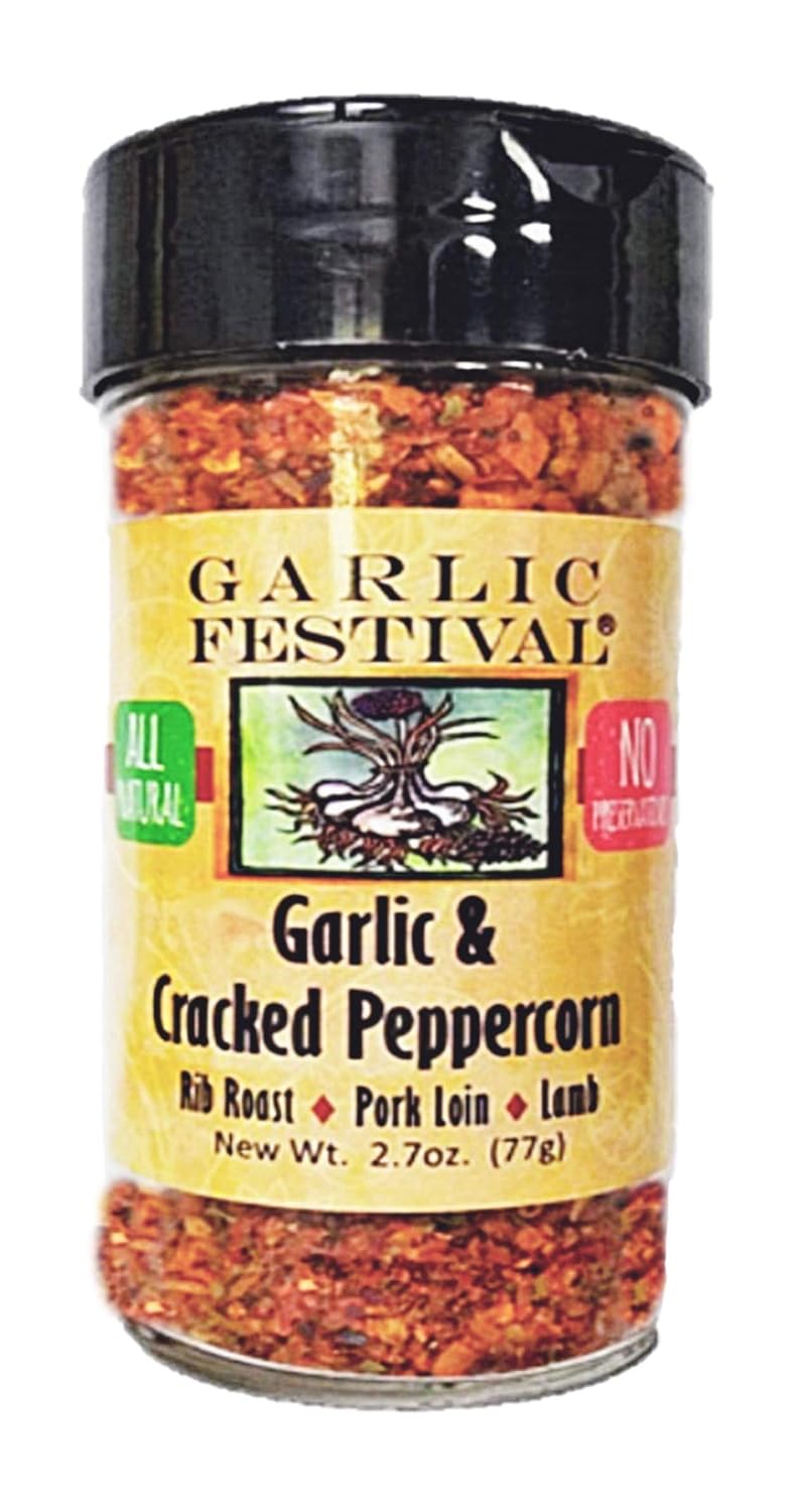 Garlic Festival Foods Garlic & Cracked Peppercorn Seasoning 2.7 oz.