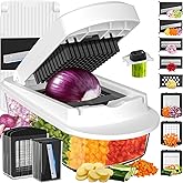 8 Blade All-in-1 Vegetable Chopper Mandoline Slicer with Container, Food Chopper, Onion Chopper, Veggie Cutter for Salad, Kit