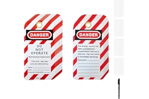 BULANGDI BULANGD Labels Lockout Tagout Tags, 40 Danger Do Not Operate Tags for Lock Out Tag Out with 40 Zip Ties, Tear & Water Resistant Loto Tags