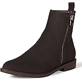 Amazon Essentials Women's Exterior Zip Flat Ankle Boot
