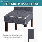 Granbest High Stretch Dining Chair Covers Grey Set of 4 Parson view 4