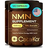 Cata-Kor NMN Supplement 1000mg – 4-in-1 NAD Supplement with Quercetin | TMG | Resveratrol – NMNH Alternative – Supports Cellular Energy & NAD+ Levels – 120 Capsules – Third-Party Tested (2 Pack)