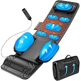 Full Body Massage Mat with Heat, Foldable Back Massager for Bed &amp; Sofa | Back Massage Pad for Recliner &amp; Floor, Neck,Back/Lumbar/Thigh Support, Portable Design, PU Leather, Gift for Dad/Mom