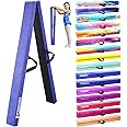 FC FUNCHEER 8FT Folding Balance Beam -Gymnastics Floor Beam -Gymnastics Equipment for Kids,Wood core- Anti-Slip Bottom and Carrying Bag for Home