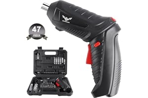 JENABOM 47 in 1 Electric Screwdriver Set, 3.6V Cordless & Rechargeable, 3.5N·m Max Torque, USB Power Rechargeable Screwdriver with 44pcs Driver Bits, Ideal for Small Projects