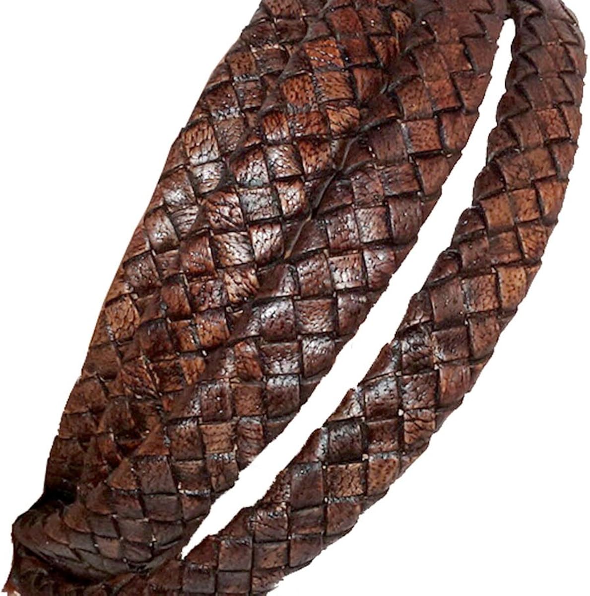 Crafts 5 Meter Flat Real Leather Rope Cord Bracelet Necklace Strap DIY