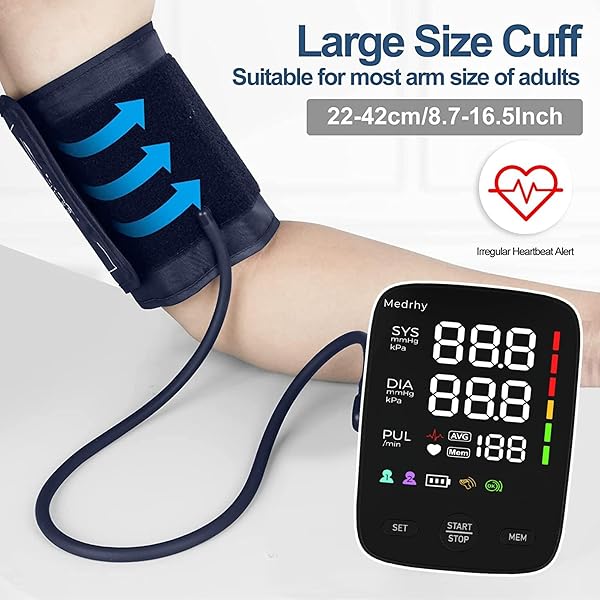 DIGITAL BLOOD PRESSURE MACHINE WITH ADJUSTABLE CUFF | ELECTRIC BLOOD PRESSURE MONITOR FOR HOME USE | PORTABLE,AUTOMATIC DIGITAL BP MACHINE,