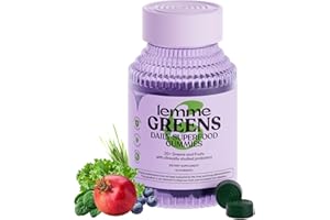 Lemme Greens Superfood Gummies w/Multi - Support Gut Health & Reduce Bloating, 20+ Organic Greens and Superfruits, Clinically Studied Probiotics, D3, B12 - Berries & Greens Flavored (60 Count)