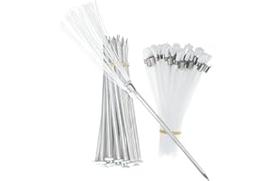 Trail Chasers Ground Markers White 6 Inch Whiskers with Lightweight Non-Rust Aluminum Stakes (Pack of 25) Survey Stakes, Construction Markers, Property Line Markers, Trail Markers