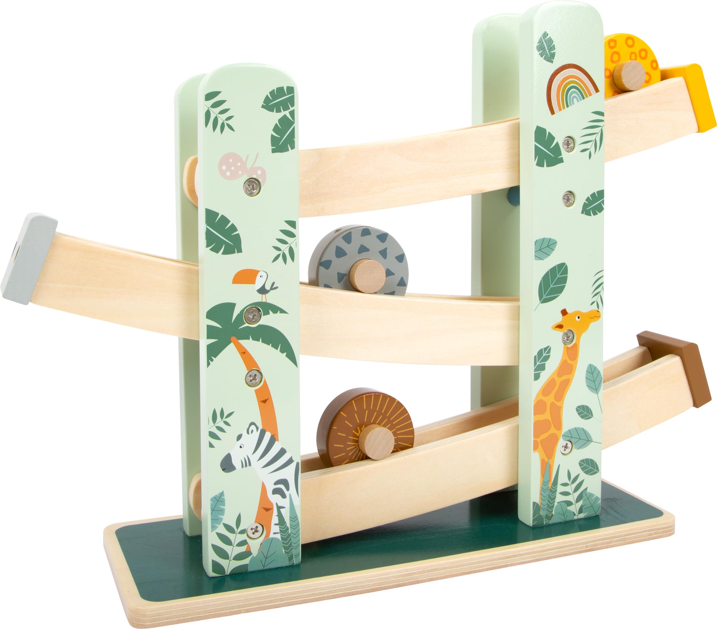 Small Foot 11707 Marble Run Safari made of wood in trendy colours, for ages 18+ months