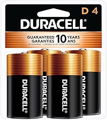 Duracell Coppertop D Batteries, 4 Count (Pack of 1), D Battery with Long-lasting Power, All-Purpose Alkaline D Battery for Ho