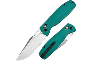 CJRB CUTLERY CJRB Prado Pocket Knife 3.76" AR-RPM9 Sand Polish Steel Blade G10 Handle Crossbar Lock Folding Pocket Knife for Men Outdoor Survival Camping and EDC, J1936 Aqua Green