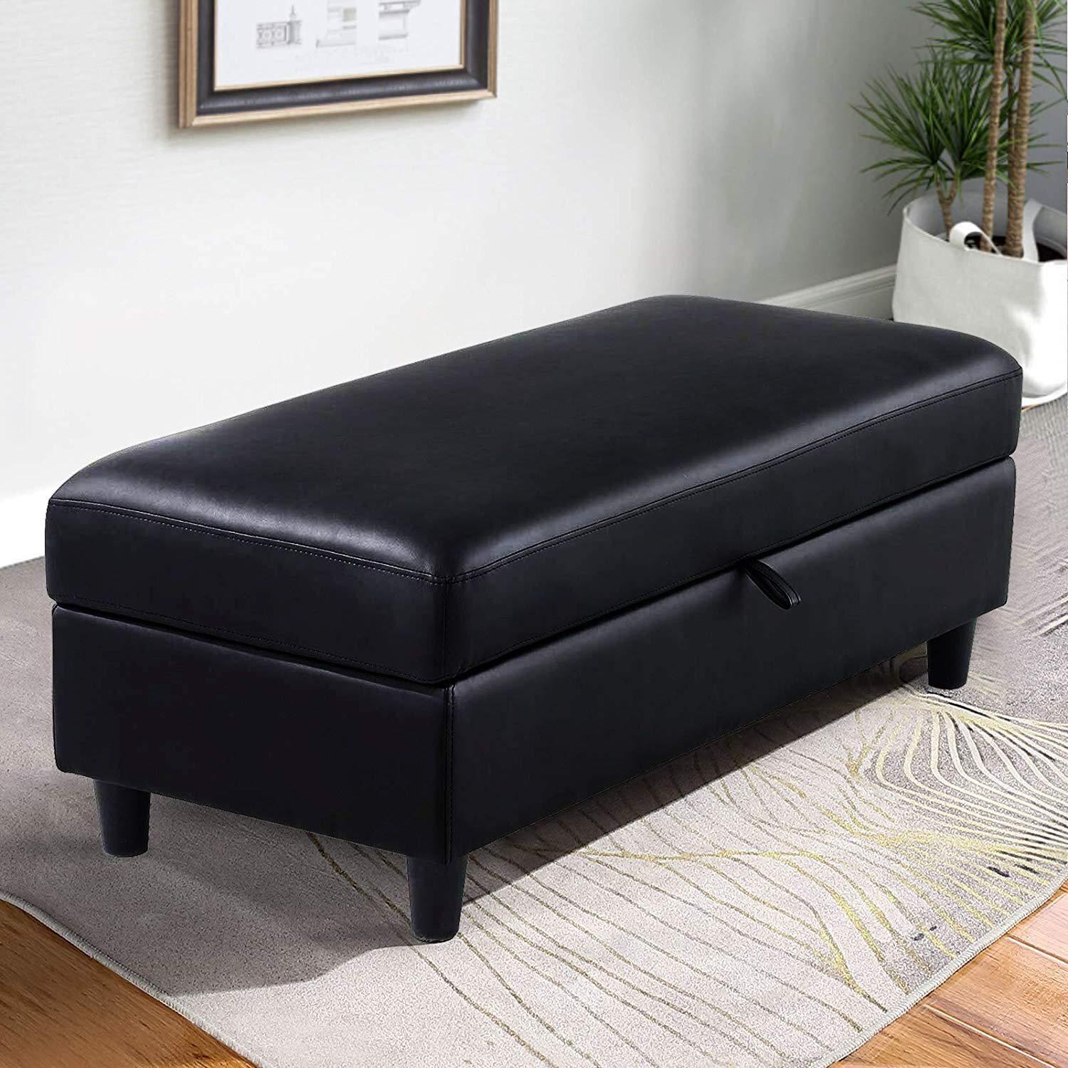 Best Ottoman Black 45 Inch