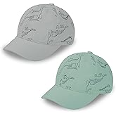 GURJIAXI 2 Packs Toddler Baseball Hat Baby Baseball Cap Kids Boys Girls Dinosaur Hats Infant Baseball Cap 0-6T Gray Dino&Green Dino M