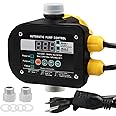 OELFFOW Smart Pump Controller with 2 Metal Pump Connector, BSPP G1 Threaded Interface, 2 Modes Digital Display, IP65 Waterproof, Adjustable Pressure, High Power, for Home, Garden, Industrial Use