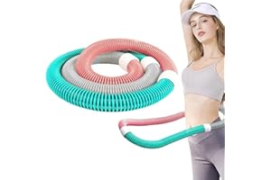 Liyquint Weighted Soft Spring Hula Hoop for Adults 3.3lb, Detachable Collapsible Exercise Ring, Adjustable Belly Trimmer & Co