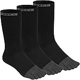 VWELL Toe Socks Cotton Athletic Running Five Finger Socks 3 Pairs,Size 7-11