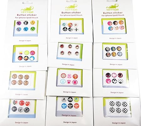 Amazon Co Jp Dcma スマホ用品 Iphone ホームボタン シール 6枚セット デコレーション 保護 お楽しみ柄 文房具 オフィス用品