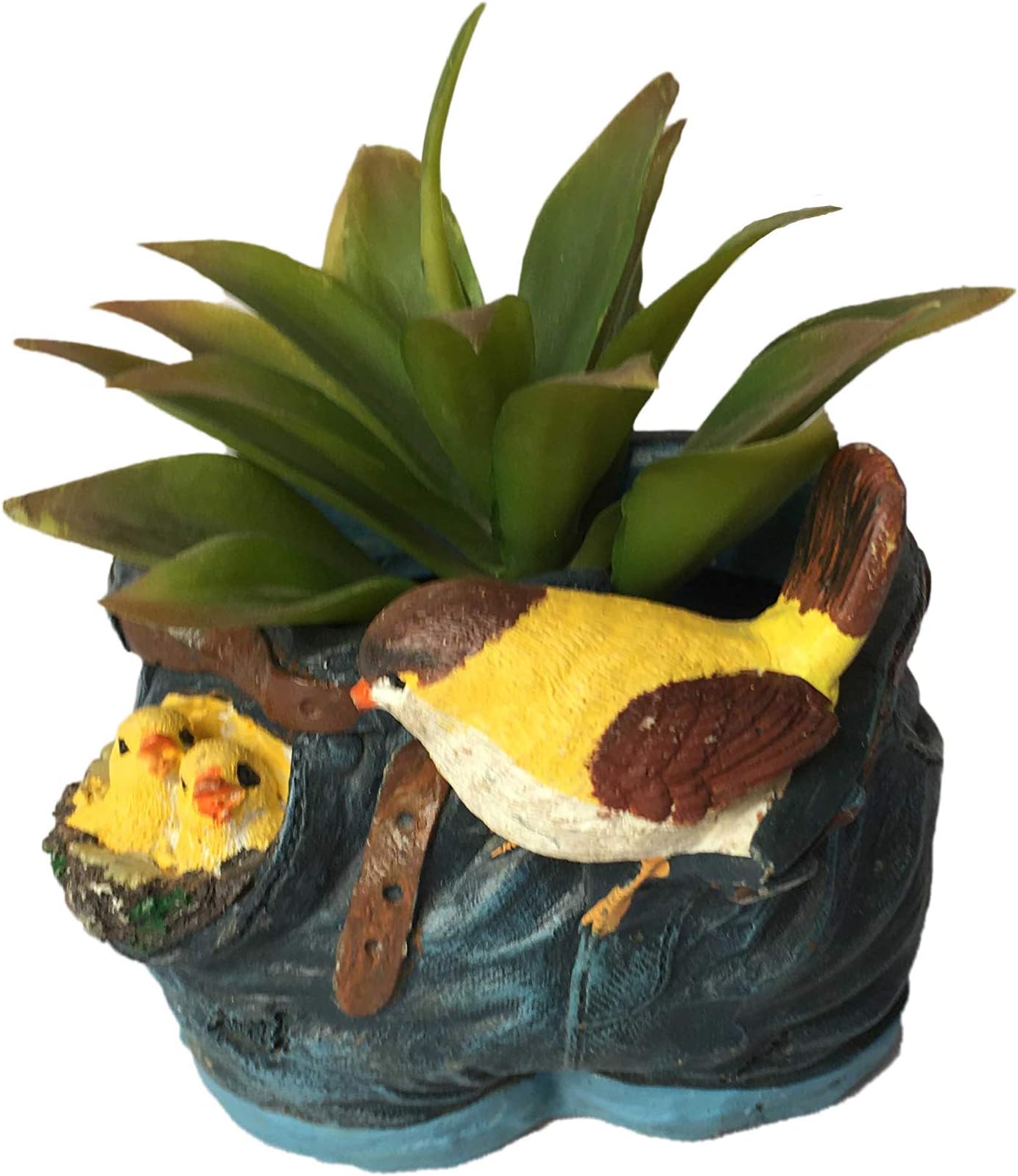 Earthly Creations Poly Resin Blue Jean Bird Pot (1 Qty)
