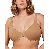HSIA Front Closure Bras for Women, Plus Size Minimizer T-Shirt Racerback Bra for Large Breasts with Underwire & Wide Strap