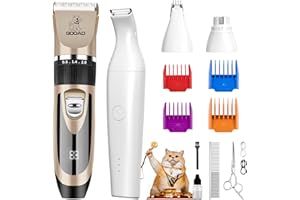 Gooad Cat Clippers for Matted Hair, Cordless Cat Hair Trimmer for Grooming, Quiet Cat Shaver for Long Hair, Cat Paw Trimmer Nail Grinder,Pet Shaver Cat Grooming Kit for Cats Small Dogs Animals