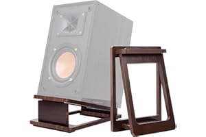 Tilted Desktop Speaker Stands Pair for 3"-5" Speakers, Starfavor Detachable Speaker Holder with Vibration Absorption Pads, Wooden Speaker Riser for Bookshelf Speaker, Studio Monitors (SS-02)