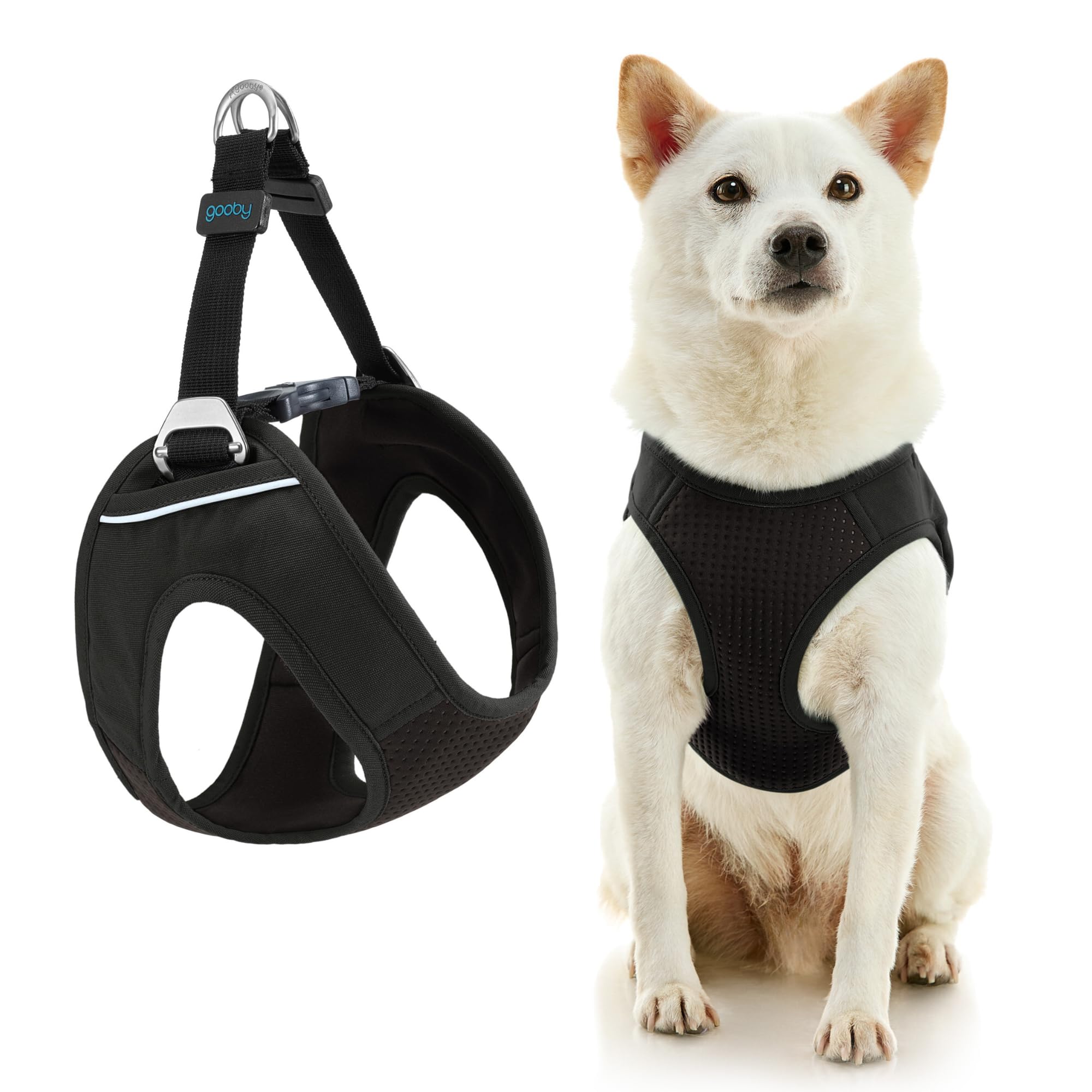 Photo 1 of Gooby Escape Free Easy Fit Plus Harness - Las Vegas Black, Small - Safe and Escape Free Dog Harness for Small Dog and Medium Dog