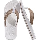 ONCAI Men's Rubber Flip Flops Trendy Summer Beach Pool Shower Sandals with Yoga Mat Non-slip Outdoor Cushion Soles