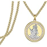 Zoxuxiwu St Christopher Necklace Mens S925 Sterling Silver Saint Christopher Pendant Necklace Religious Jewelry Gifts for Men Women