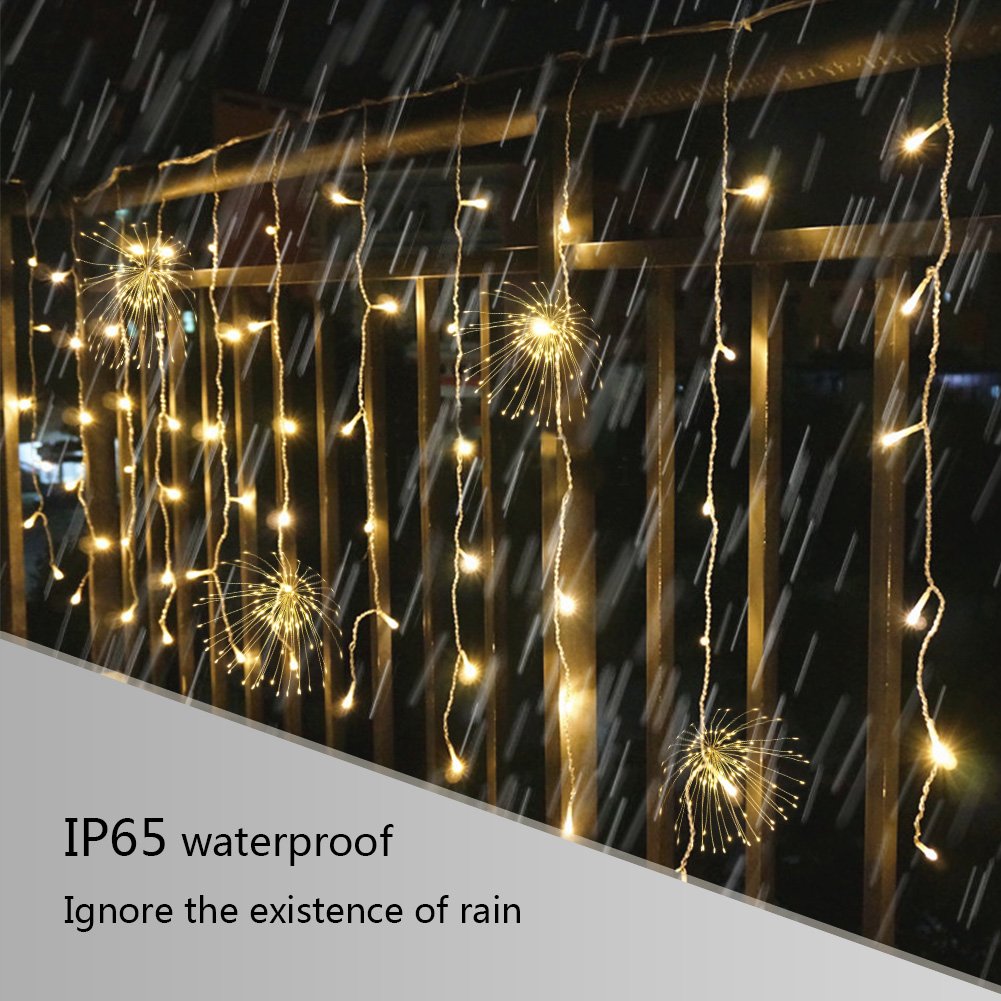 Battery Operated String Lights- 100 LED Fairy Lights with Remote and Timer (8 Modes, Dimmable, IP65 Waterproof, Warm White) for Bedroom Patio Indoor Party Garden Outdoor