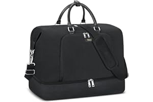 TIBES Travel Weekender Bag for Women, Overnight Bag with Shoe Compartment Oversized Travel Duffel Bag Carry On Tote 21"