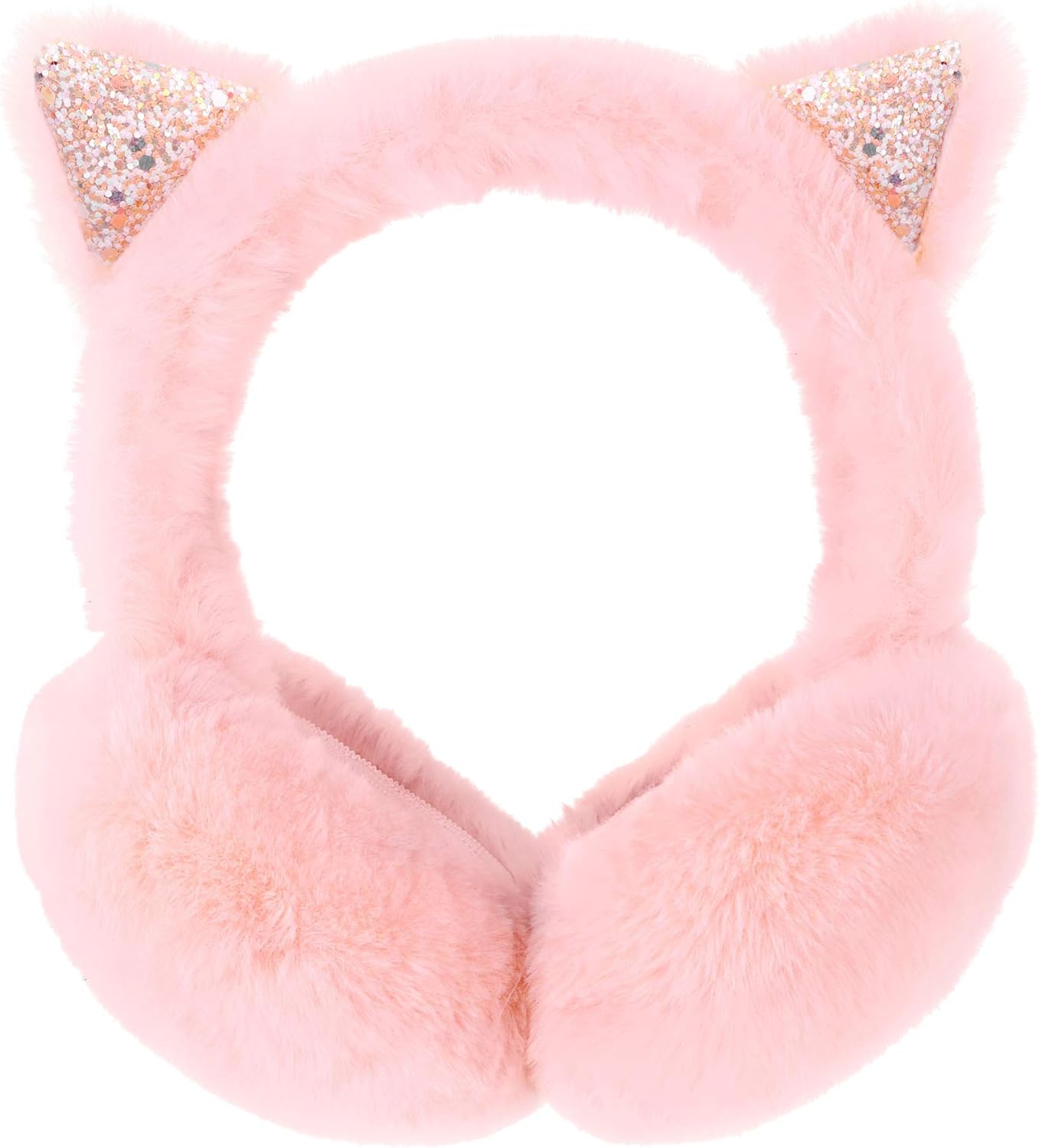 Simplicity Winter Earmuff Women's Soft Plush Foldable Cat Ear Warmers, Pink at  Women’s Clothing store