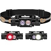 sofirn H25LR Rechargeable LED Headlamp with Red Light, 90 High CRI | 5000K White LED &amp; 660NM Red LED Waterproof Headlight
