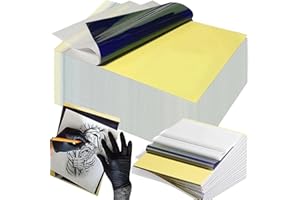 Emalla Tattoo Transfer Paper 100 Sheets, Thermal Stencil Paper for Tattooing A4 Professional Tracing with Crisp Transfer 4 Layer Stencil Paper 8.27" x 12" Tattoo Supplies for Studios & Beginners