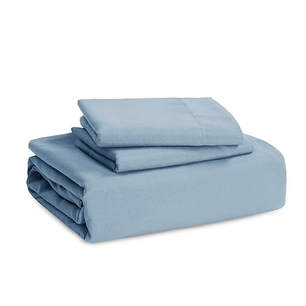 BEDSURE GRAYISH BLUE DUVET COVERS QUEEN SIZE – PREWASHED COTTON-LIKE POLYESTER DUVET COVER, SOFT QUEEN DUVET COVER SET 3 PIECES WITH ZIPPER CLOSURE, 1 DUVET COVER 90X90 INCHES AND 2 PILLOW SHAMS