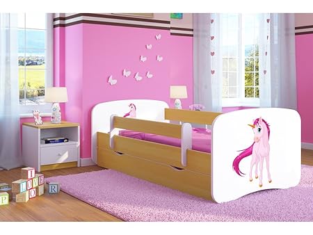 Kocot Kids Kinderbett Jugendbett 70x140 80x160 80x180 Buche mit Rausfallschutz Matratze Schublade und Lattenrost Kinderbetten