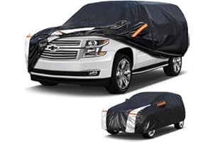 Cotryvox Large SUV Car Cover for Chevrolet Tahoe 100% Waterproof All Weather, Heavy Duty Outdoor Full Exterior Covers Rain Sun Wind UV Protection.